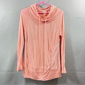 Neon Soul Pink Hooded Top Medium Cowl Neck